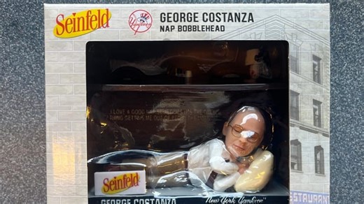 Yankees' George Costanza 'Seinfeld' sleeping under his desk bobblehead still drawing big dollars on eBay