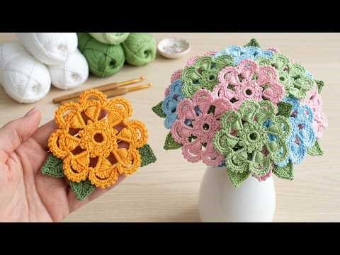 Pretty Crochet Flower DIY Tutorial/ Irish Lace Technique, Decor, Freeform Technique
