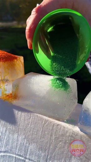 تجربة الجليد والصبغة صنعت نتيجة لا تُصدق! 🧊🌈