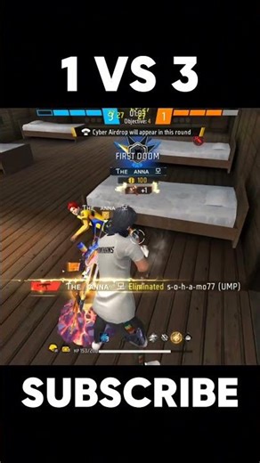 CS RANK 💀 1VS3 UMP CLUTCH ‼️#freefire #shorts #raistar