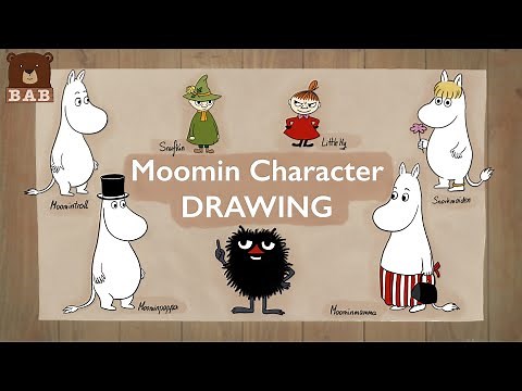 How to Draw Moomin Characters / Easy Step by step drawing Moomins for kids