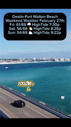 Destin Florida Weekend Weather 🌴☀️ | What to Expect Before You Visit! Highs almost 70, cool mornings, and a slight rain chance Friday. Planning a beach trip or boat day? Here’s your latest Destin forecast update. #EmeraldCoast #Destin #OkaloosaIsland #gulfofamerica #fortwaltonbeach | Captain Cory