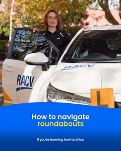 Learning how to drive? Silvia shows us how to navigate roundabouts. Become a safe and confident driver with RACV Drive School. Find an instructor near you racv.com.au/driveschool | RACV