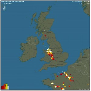 Here’s how today has gone so far in terms of #lightning. Pretty impressive wouldn’t you say? All eyes are on tomorrow so stay tuned as we are hitting the road! Powered by Absolute Fencing & Decking Commercial Ltd #UKWeather #Thunderstorm | UK Weather Chase