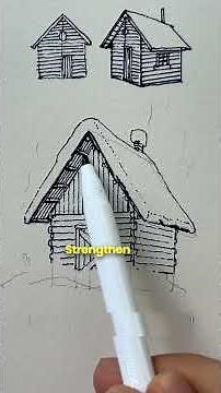 Fountain Pen Tutorial | How to Draw a Cottage Step by Step #art #painting #drawing