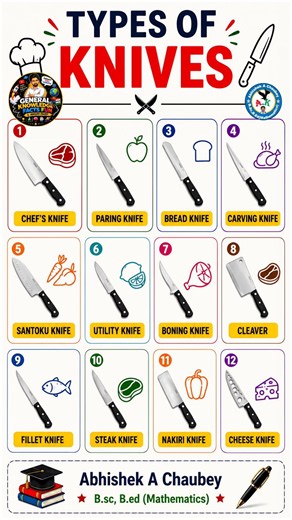 12 Types Of Knives Every Kitchen Should Know | Kitchen Knives Explained