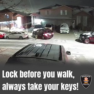 PSA: Lock before you walk! Did you know the leading cause of auto theft in Windsor is leaving keys in the car? This video shows an individual scoping out a neighborhood and stealing a car that was left running and unattended. Whether you're grabbing gas, picking up food, or stepping away for just a moment— ock your doors and take your keys. Let’s work together to prevent auto theft! *The suspect in this video was unknown to the victim. This case was solved, and suspect was charged.* #LockItOrLos