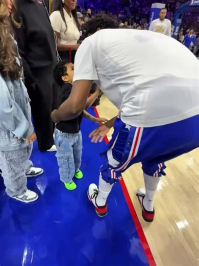 Joel Embiid’s son Arthur had to show him he’s got his dad’s jersey on 🫶Celtics/76ers Game 6 is LIVE on Peacock and NBCSN!