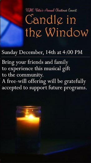 UMC Vista's Annual Christmas Concert: Candle in the Window
