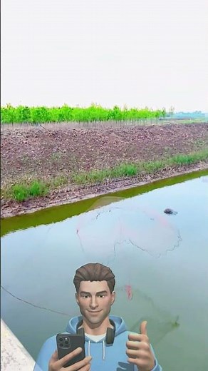 A beautiful woman casting a net to fish outdoors