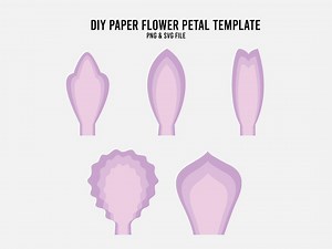 Paper Flower Petal Template, Giant SVG Petal Template, Digital Download PDF - Etsy