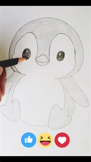 How to Make a Adorable Penguin with Baby 🐧✨| Easy Sketch #drawing