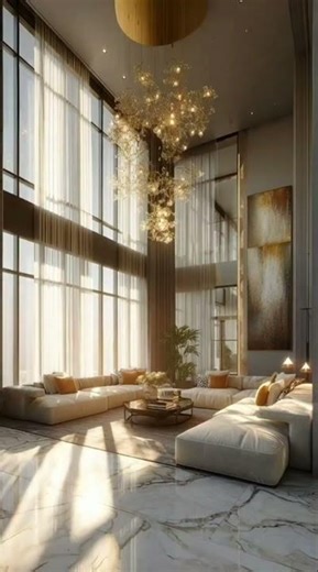 25 Ft Ceiling Double Height Luxury Living Room ✨ | Ultra Luxury Villa Interior.