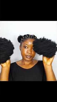 Cute afro double puff hairstyle you should try #simplehairstyles #drawstringafropuff #diyhairstyle