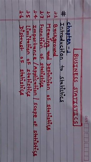 Chapter -1 : Introduction to Statistics| Business Statistics