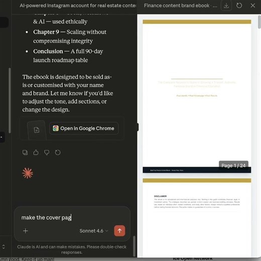 Amazing! Claude Desktop is generating a full PDF for FREE