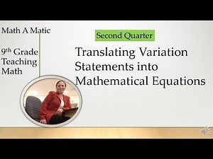 Translating Variation Statements to Mathematical Equations