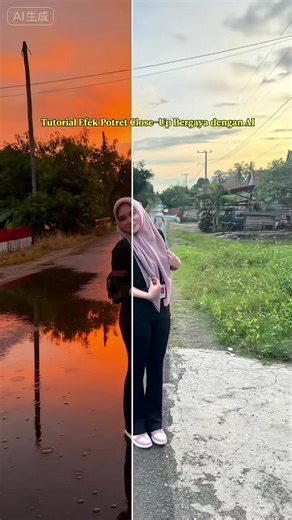 Tutorial Efek Filter Cahaya Senja dengan AI