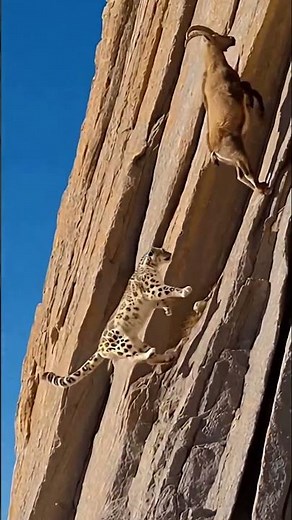 Gravity-Defying Hunt! Snow Leopard vs. Ibex on Vertical Cliff 🏔️🐆