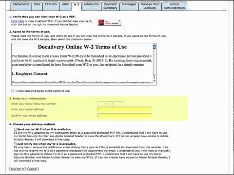 Doculivery W-2 Quick-Start Demo