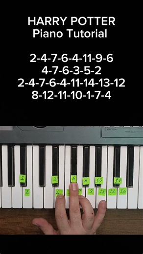 Harry Potter Theme on Piano (Easy Numbers Tutorial) #pianotutorial #cover