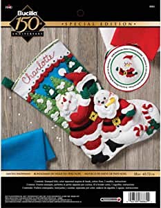 BUCILLA 86862 Santa's Snowman Stocking Kit