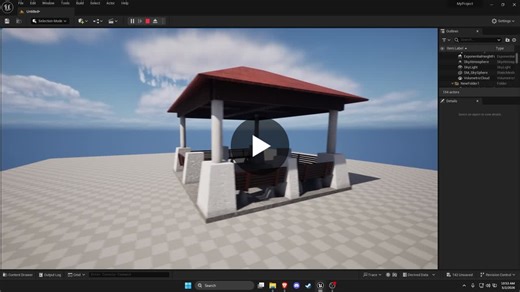 Modular Gazebo Building: 3DS Max: Modelling Substance Painter, Photoshop: Texturing Unreal Engine 5: Assembling and Overview | Selvam Krishna