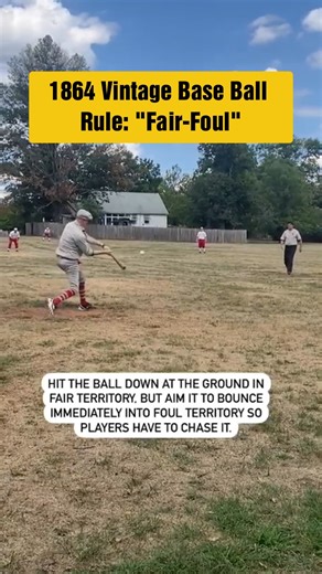 🤯 VINTAGE BASE BALL FACT ALERT! 🤯 Did you know the "Fair-Foul" rule from 1864 meant a ball Bouncing. Into. FOUL territory could STILL be in play?! Genius right-handed batters exploited this to run like the WIND! (via neshanockbaseball) #vintagebaseball #basell #MLB #fblifestyle #reels | MLB Throwbacks