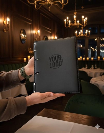 Custom Leather Menu Cover, Restaurant Menu Folder, Engraved Menu Board, Handmade Menu Holder for Cafe or Bar, Guest Book - Etsy UK