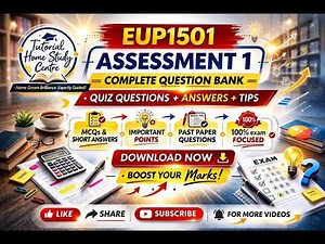 EUP1501 Assessment 1 Quiz Question Bank