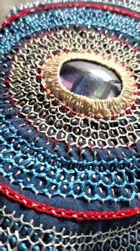 Hand Embroidery on Indigo🪡藍染布に刺繍する🧿Short #embroidery #handbroidery