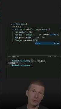 Integer To Binary (String) and Back #java #shorts #coding #airhacks