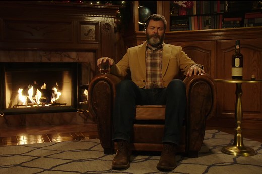 This Incredible 45-Minute Video Of Nick Offerman Drinking Scotch Trumps Every Other Yule Log Video Ever