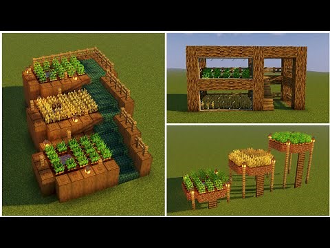 Minecraft: 3 Farm Designs/Builds/Ideas | Aesthetic Farm Tutorial (Easy) ✔