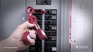 Brady Taglock™ Circuit Breaker Lockout Devices - 480/600 Volt Clamp-On Single-Pole Breaker Lockout Device with Detachable Cleat, No Lock Needed - Red - 148686 (Pack of 25)