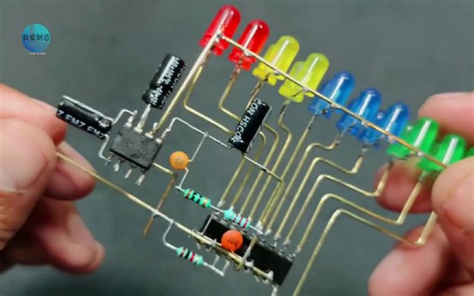 用Lm3915制作音乐电平指示灯，十段频谱节奏显示，4色LED光彩夺目