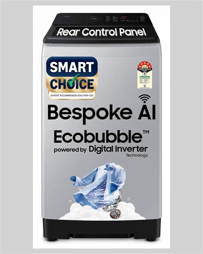 Effortless laundry days? You got it! 🧺✨ Introducing the Samsung Smart Choice 10 Kg Fully-Automatic Top Load Washing Machine in a stunning Lavender Gray. 🌸 Equipped with AI Wash and Ecobubble technology, it gently cleans while saving energy, all powered by the silent yet efficient Digital Inverter. Plus, the AI VRT balances loads for whisper-quiet washing, and the soft-closing door adds a touch of luxury to your laundry routine. Enjoy that fresh laundry feel without the hassle! 🌈💖 Why wait? Y