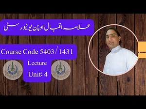 AIOU Course Code 5403/1431 BS English Semester-1 Lecture: Unit/4