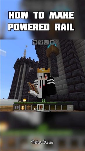 How to make Powered Rail in Minecraft | Powered Rail Trick Minecraft