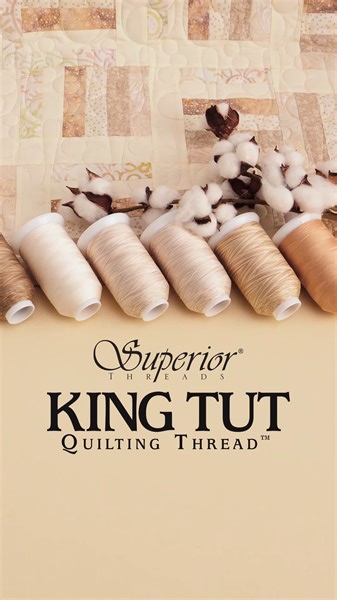 With the finest spinning, twisting, dyeing, and finishing techniques, King Tut certified Egyptian-grown, extra-long staple cotton is the go-to thread choice for quilters. Watch our full YouTube video here: https://bit.ly/3SndQwx | Superior Threads