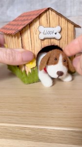 Make your own adorable needle felted puppy with print and assemble cardboard kennel! 🐶💕 #feltart #diycrafts #needlefelting #felting #puppies #doglover #puppylife #puppy #handmade #art | The Wishing Shed