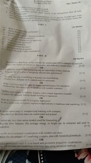 jntuh data analytics r22 question paper 2025#jntuhexampaper #r22 #DA