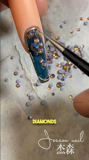 Full Rhinestone Nail Art Tutorial 💎✨ | Sparkling Luxury Nail Design #nailart