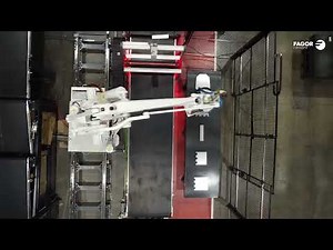 Fagor Assarate LB-X-Gap Coil fed laser blanking-line cutting parts and robotically sorting them.