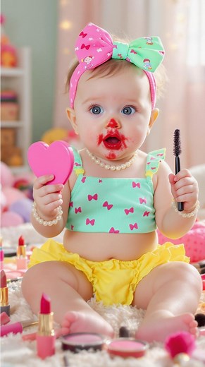 1.1M views · 10K reactions | GLAM DOWN! Baby’s on a Makeup Mission ✨ #baby #fyp #FunnyBabyVideo #makeup #cute #funny #babygirl #funnyvideos #funnybabyvideos #love #cutebaby #babymakeup | Zaya Quinn | Facebook