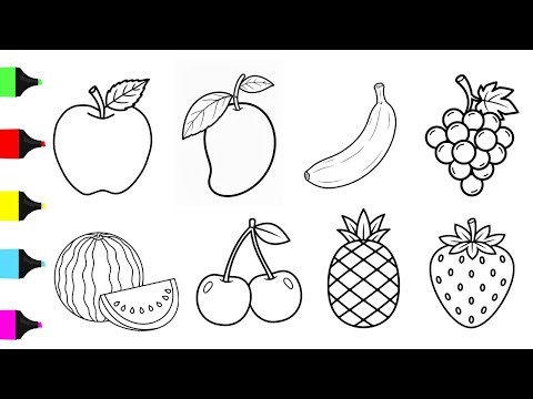 Easy Fruits Drawing for Kids: Apple, Banana, Mango & More !!!
