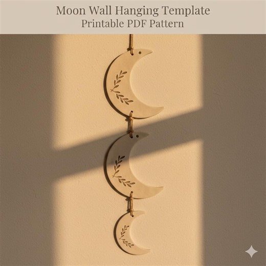 Moon Wall Decor Template | Printable Clay Pattern | Boho DIY PDF - Etsy
