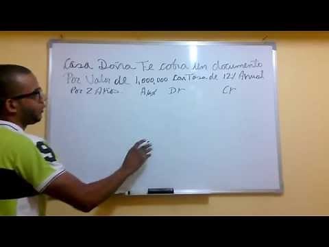 Cálculo y contabilizacion de los intereses de un documento por cobrar