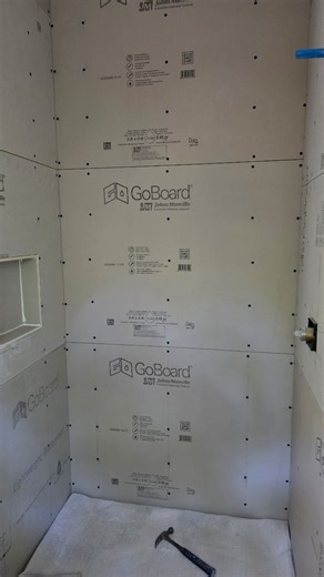 John Bilenki on Instagram: "Start to finish GoBoard waterproofing install—packed with pro-level tricks throughout. I show everything from rabbeting GoBoard to cleanly fit the shower flange, to countersinking nail guards with a wood chisel so your prep stays smooth. Used an inside corner drywall knife to apply sealant tight and precise in those inside corners. If you’re paying attention, you’ll catch a bunch of little techniques that make a big difference. . . . . . . . . . . . . @goboard @dewalt