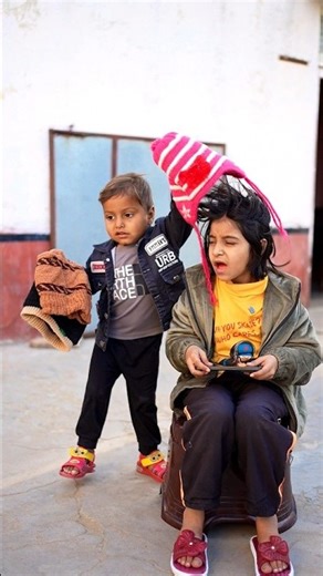 Rudra sabhi ka cap Le Gya 😱😳 #shorts #cap #winter #funnyvideo